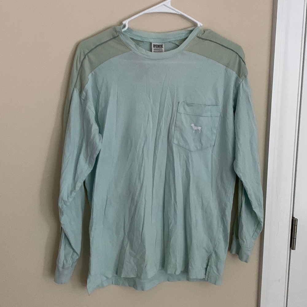 PINK: Turquoise Classy Long Sleeve Tee